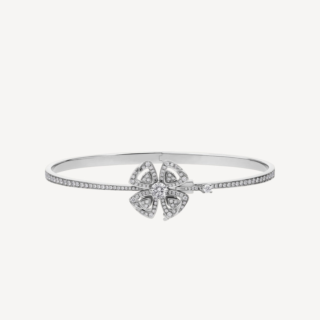 18K BVLGARI BV Fiorever Pave Diamond Bracelet
