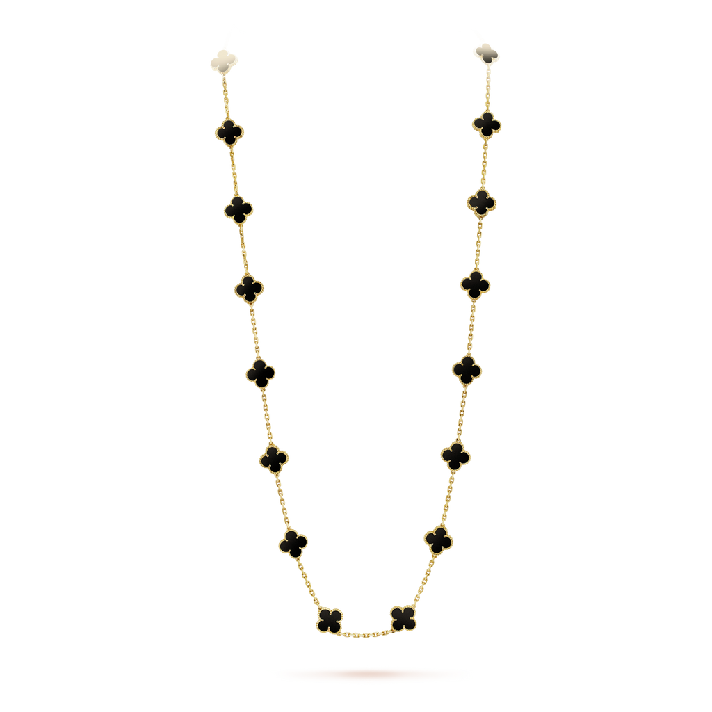 18K Van Cleef & Arpels Vintage Alhambra 20 Motifs Long Necklace