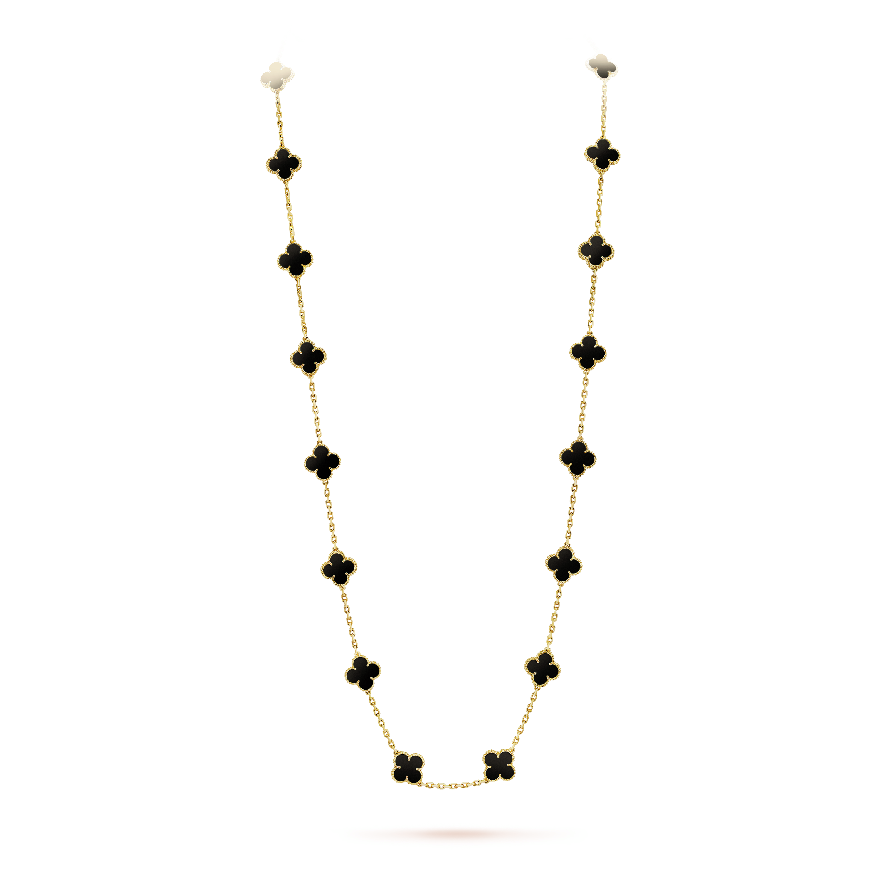 18K Van Cleef & Arpels Vintage Alhambra 20 Motifs Long Necklace