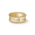 18K Van Cleef & Arpels Yellow Gold Perlee Signature Ring
