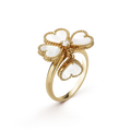 18K Van Cleef & Arpels Sweet Alhambra Effeuillage Pearls Ring