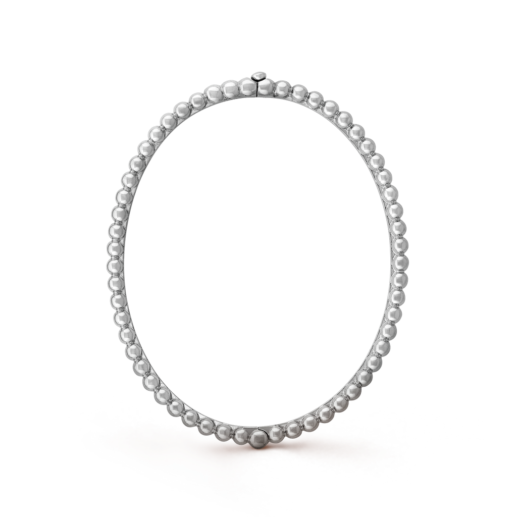 18K Van Cleef & Arpels White Gold Perlee Bracelet