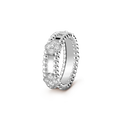 18K Van Cleef & Arpels White Gold Perlee Clovers Ring
