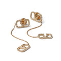 18K Valentino Garavani Crystal Vlogo Signature Earrings