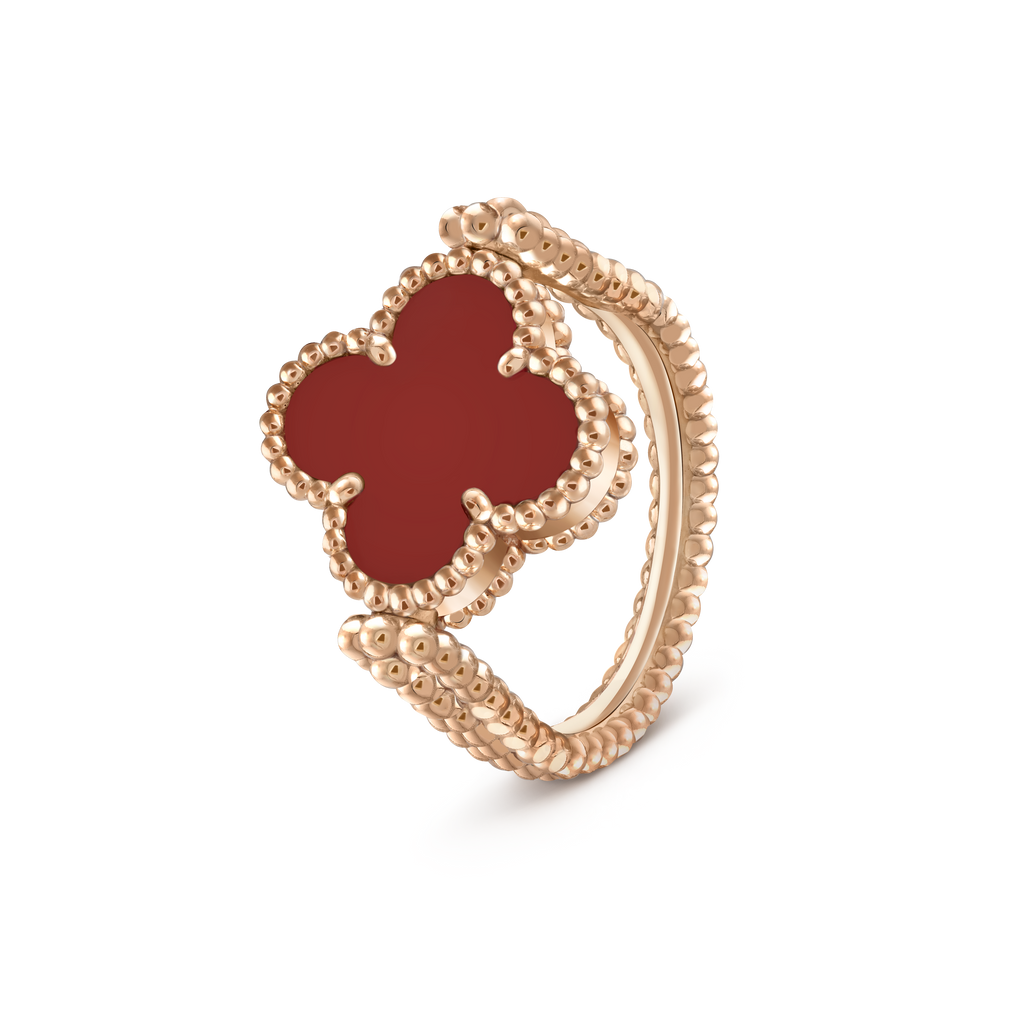 18K Van Cleef & Arpels Vintage Alhambra Reversible Ring