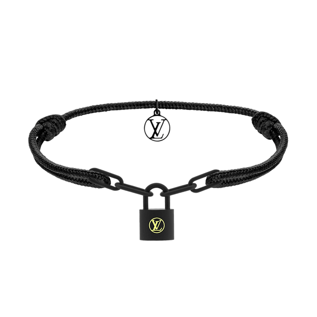 18K Louis Vuitton Silver Lockit Titanium Bracelet