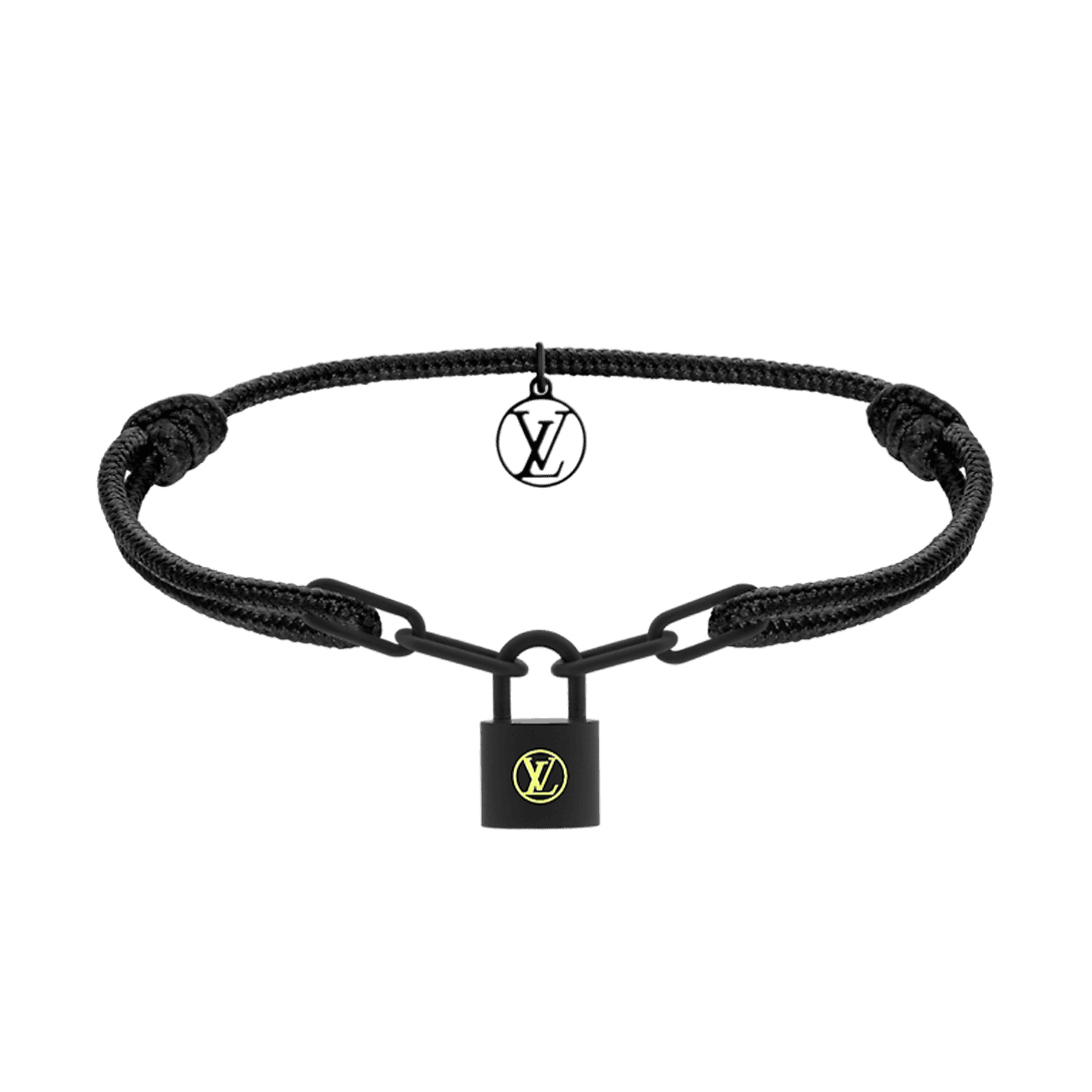 18K Louis Vuitton Silver Lockit Titanium Bracelet