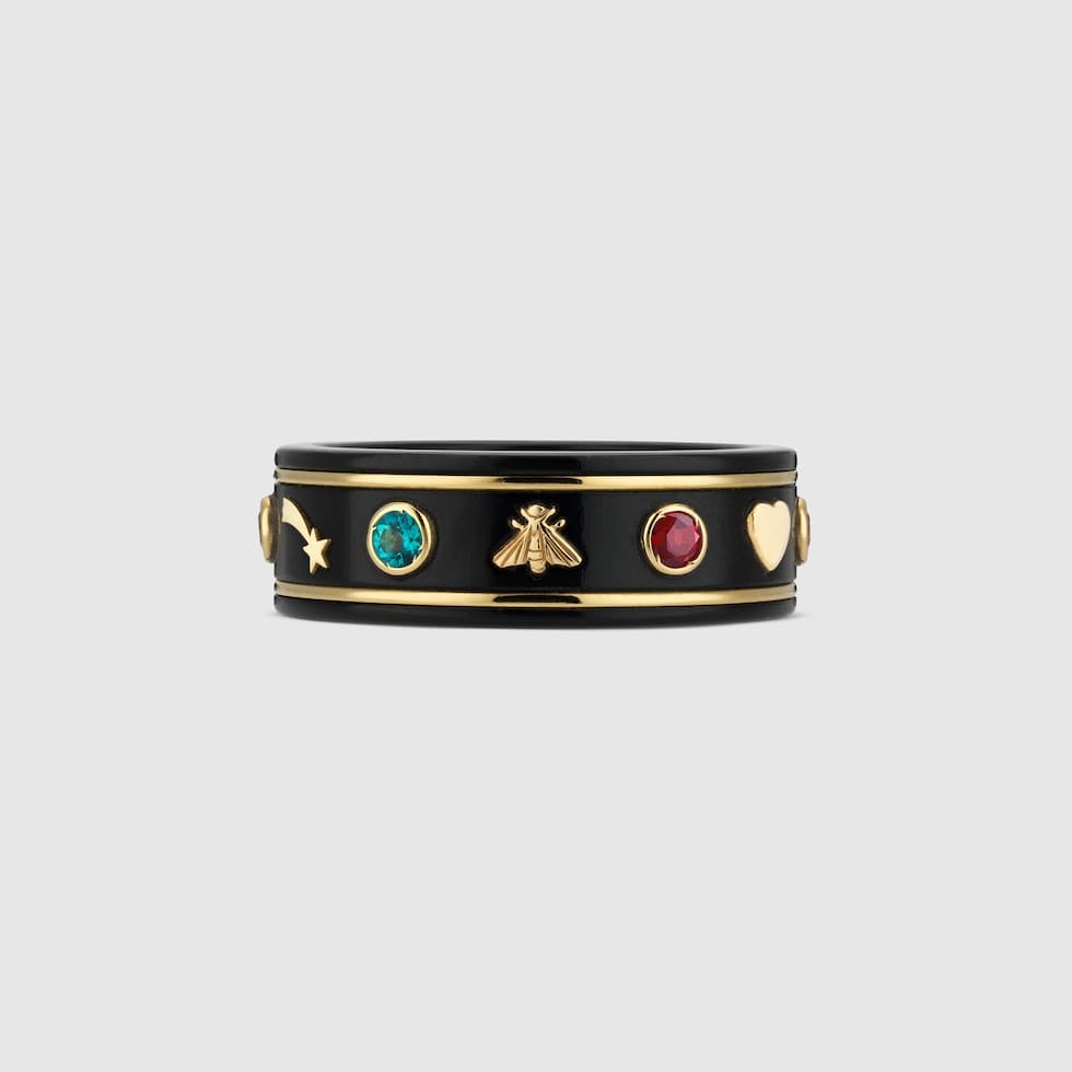 18K Gucci Icon With Gemstones Corundum Ring
