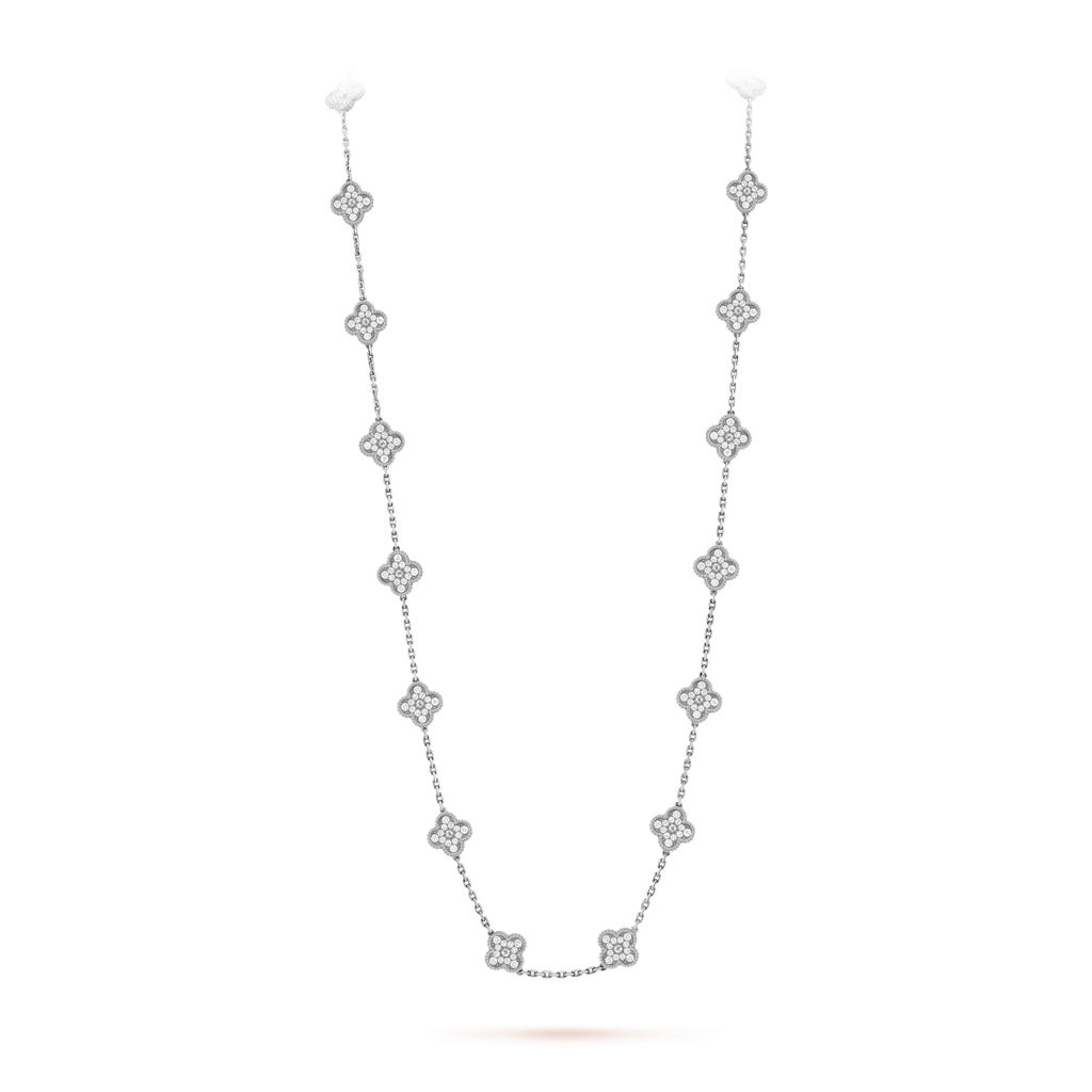 18K Van Cleef & Arpels Vintage Alhambra 20 Motifs Long Necklace