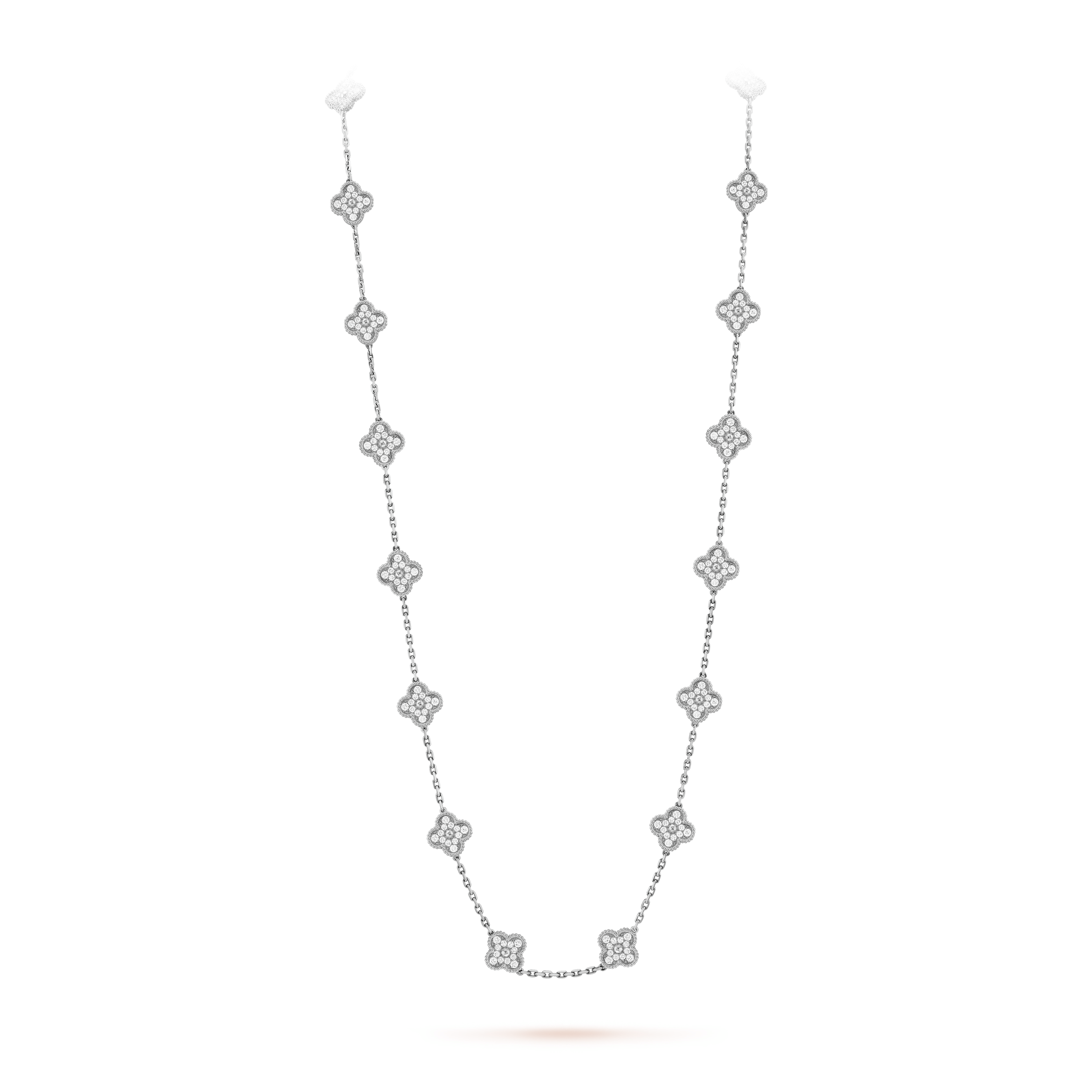 18K Van Cleef & Arpels Vintage Alhambra 20 Motifs Long Necklace