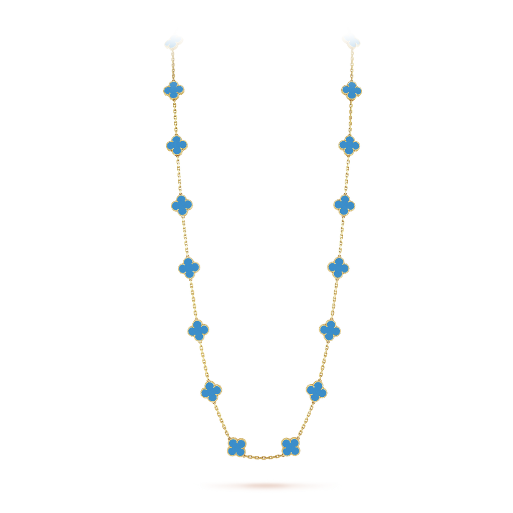 18K Van Cleef & Arpels Vintage Alhambra 20 Motifs Long Necklace