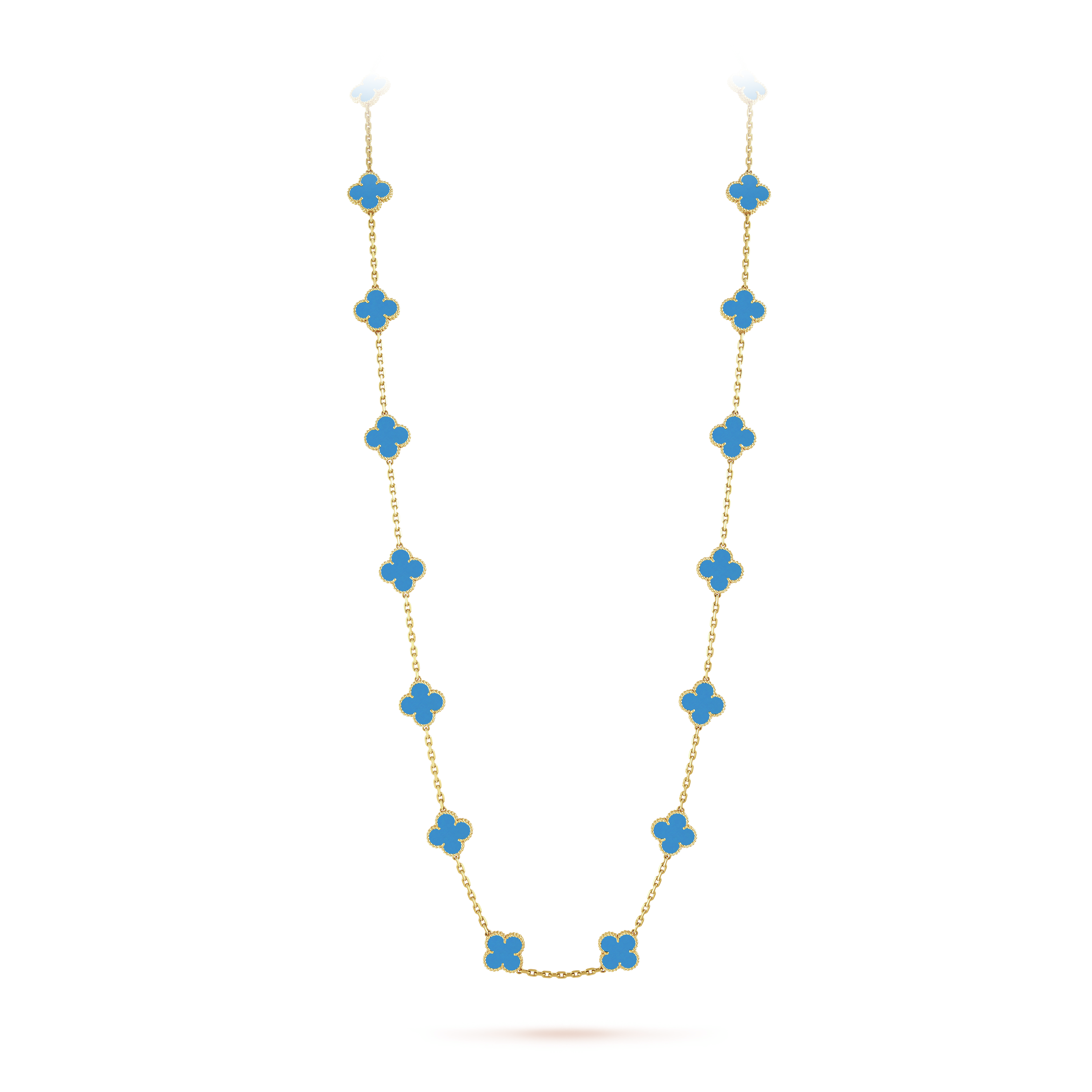 18K Van Cleef & Arpels Vintage Alhambra 20 Motifs Long Necklace