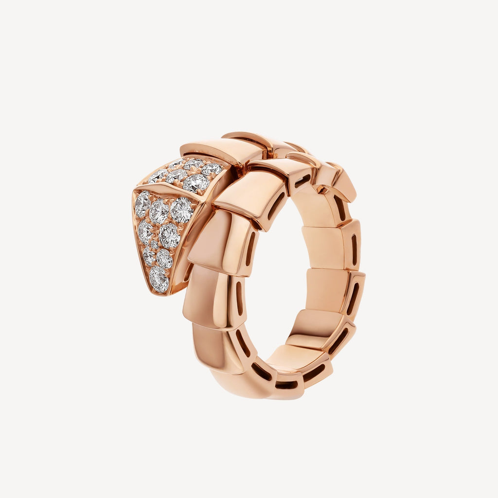 18K BVLGARI BV Serpenti Viper Head Diamond Ring