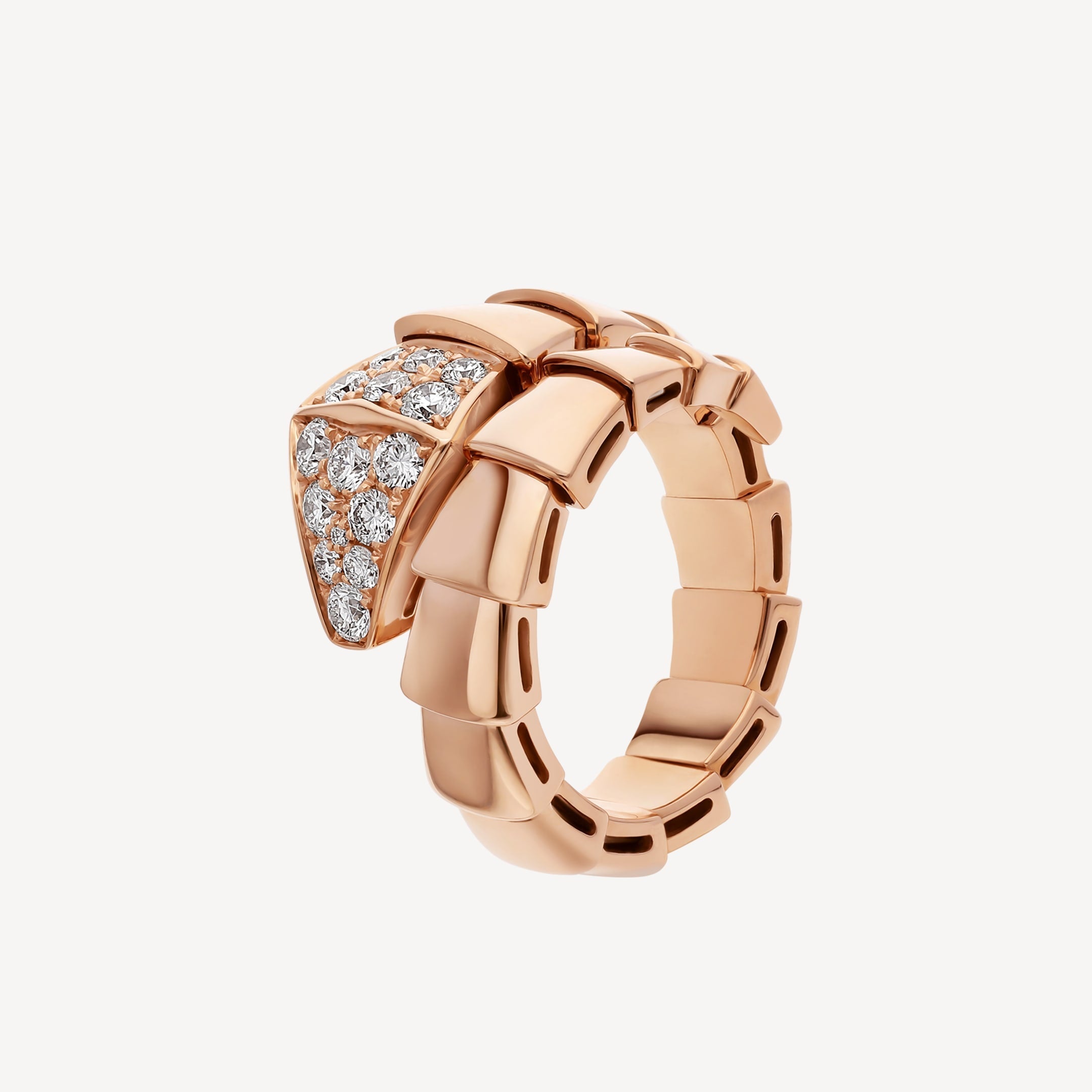 18K BVLGARI BV Serpenti Viper Head Diamond Ring