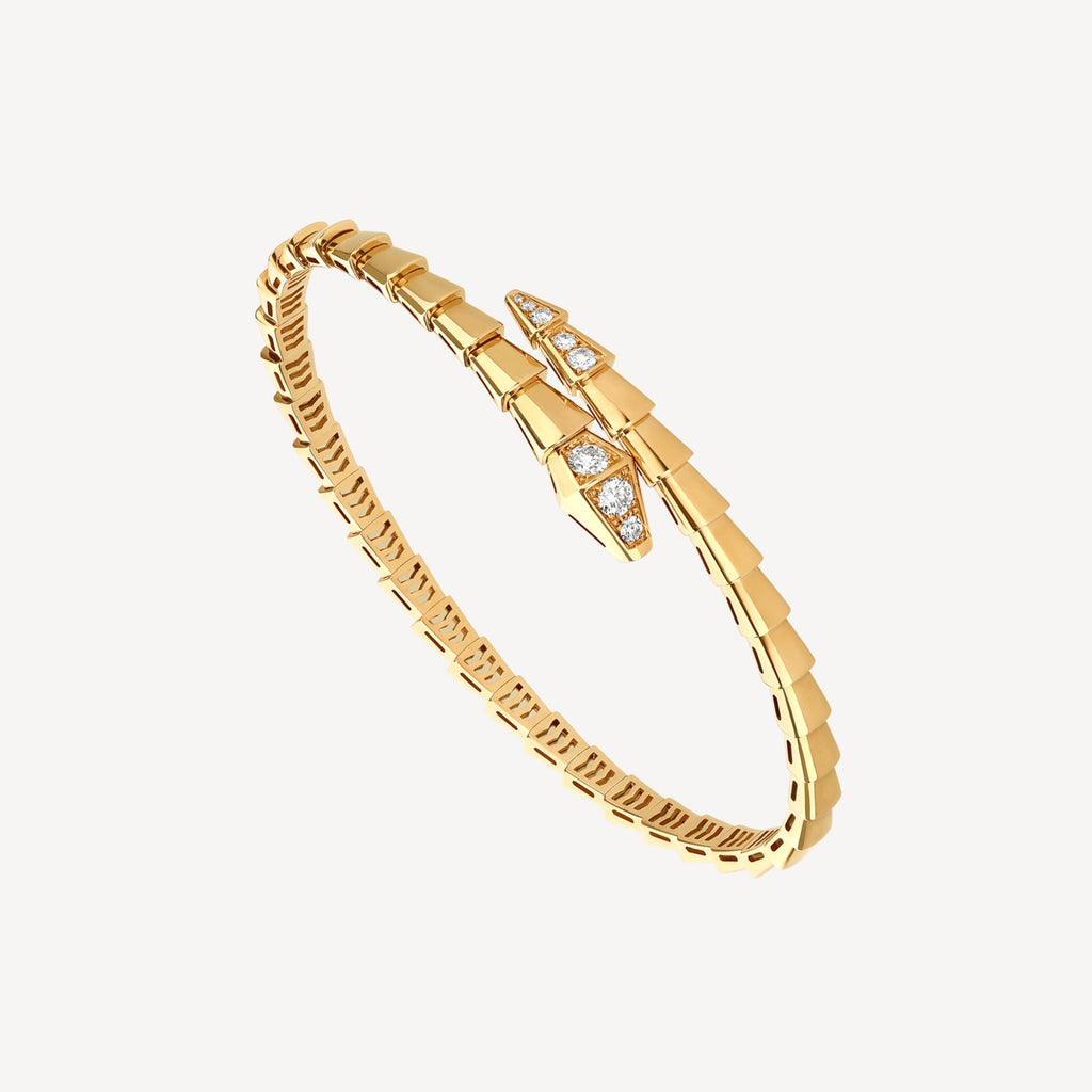 18K BVLGARI BV Serpenti Demi-Pave Diamonds Bracelet