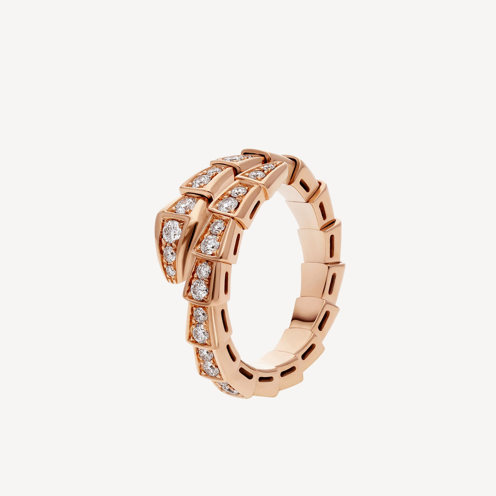 18K BVLGARI BV Serpenti Viper Pave Diamond Ring