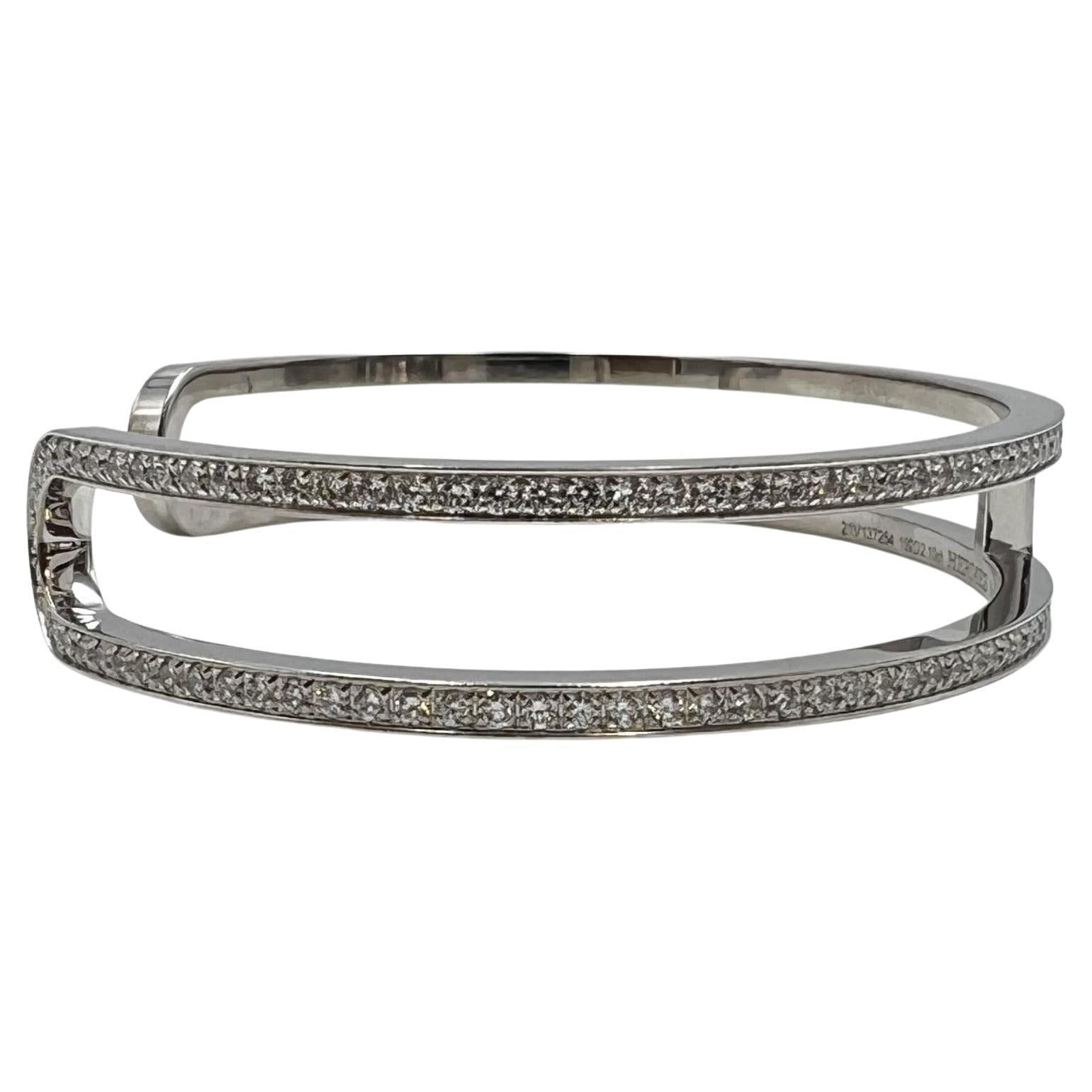 18K Ever Cuff Diamond Hermes Bracelet