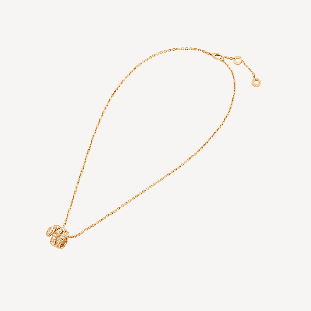 18K BVLGARI BV Serpenti Viper Pave Diamonds Necklace