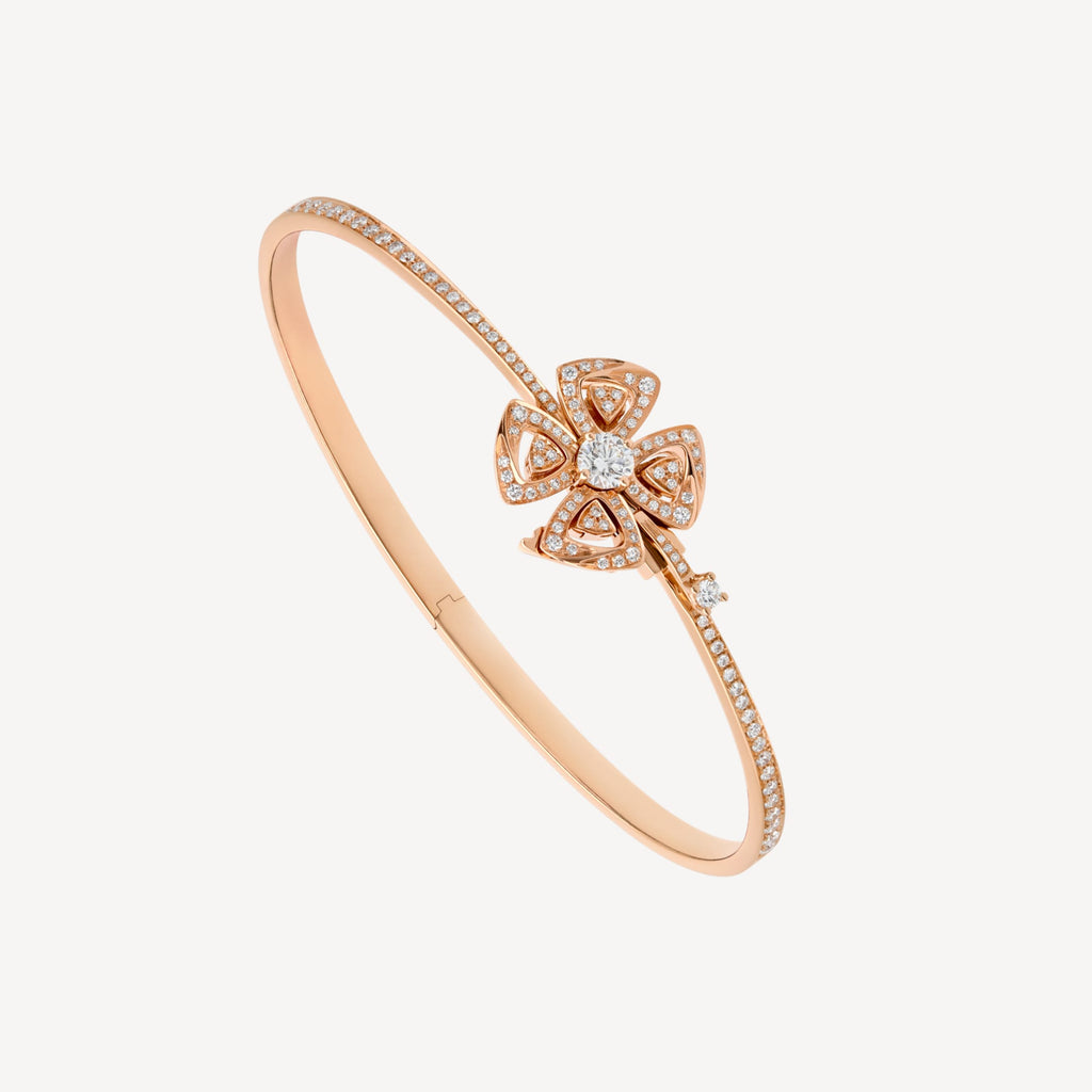 18K BVLGARI BV Fiorever Pave Diamond Bracelet