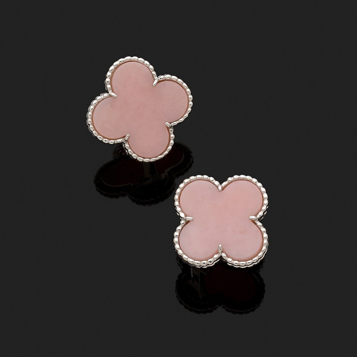 18K Van Cleef & Arpels Magic Alhambra Pink Opale Earrings
