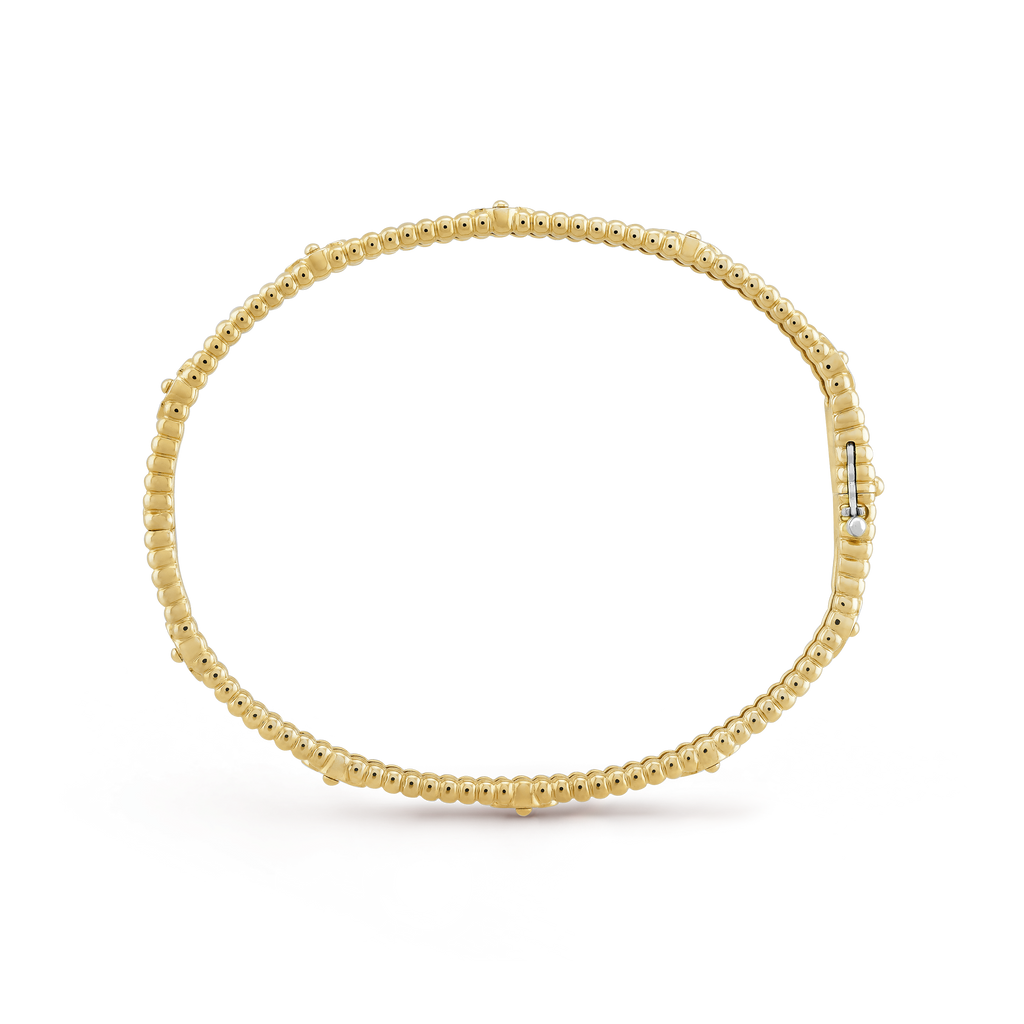 18K Van Cleef & Arpels Yellow Gold Perlee Sweet Clovers Small Bracelet