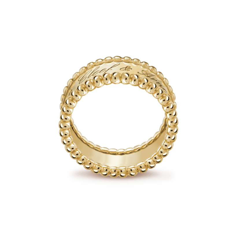 18K Van Cleef & Arpels Yellow Gold Perlee Signature Ring