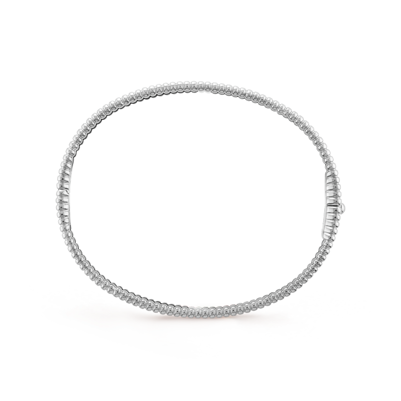 18K Van Cleef & Arpels White Gold Perlee Signature Bracelet