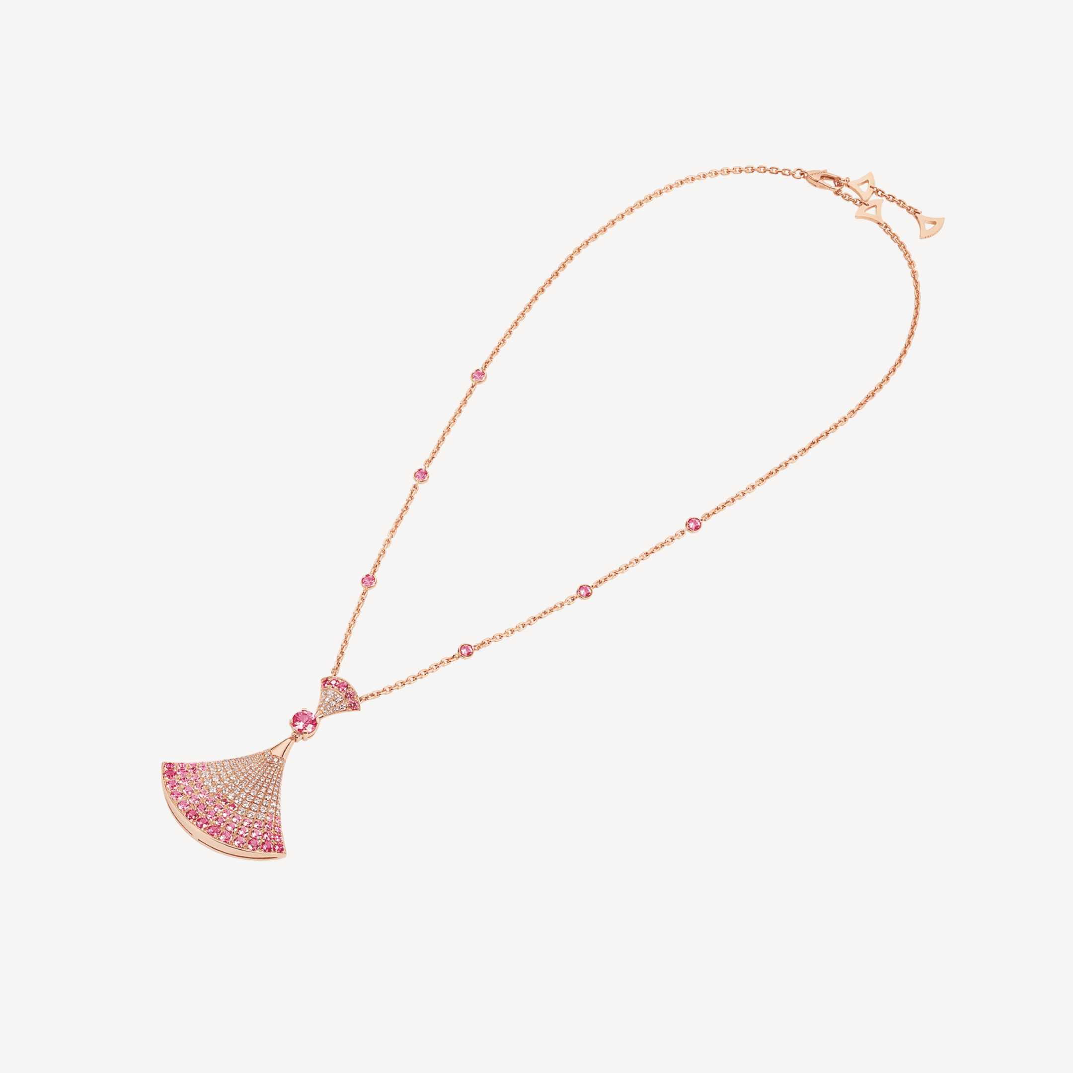 18K BVLGARI BV DIVAS' DREAM Pink Diamonds Necklace