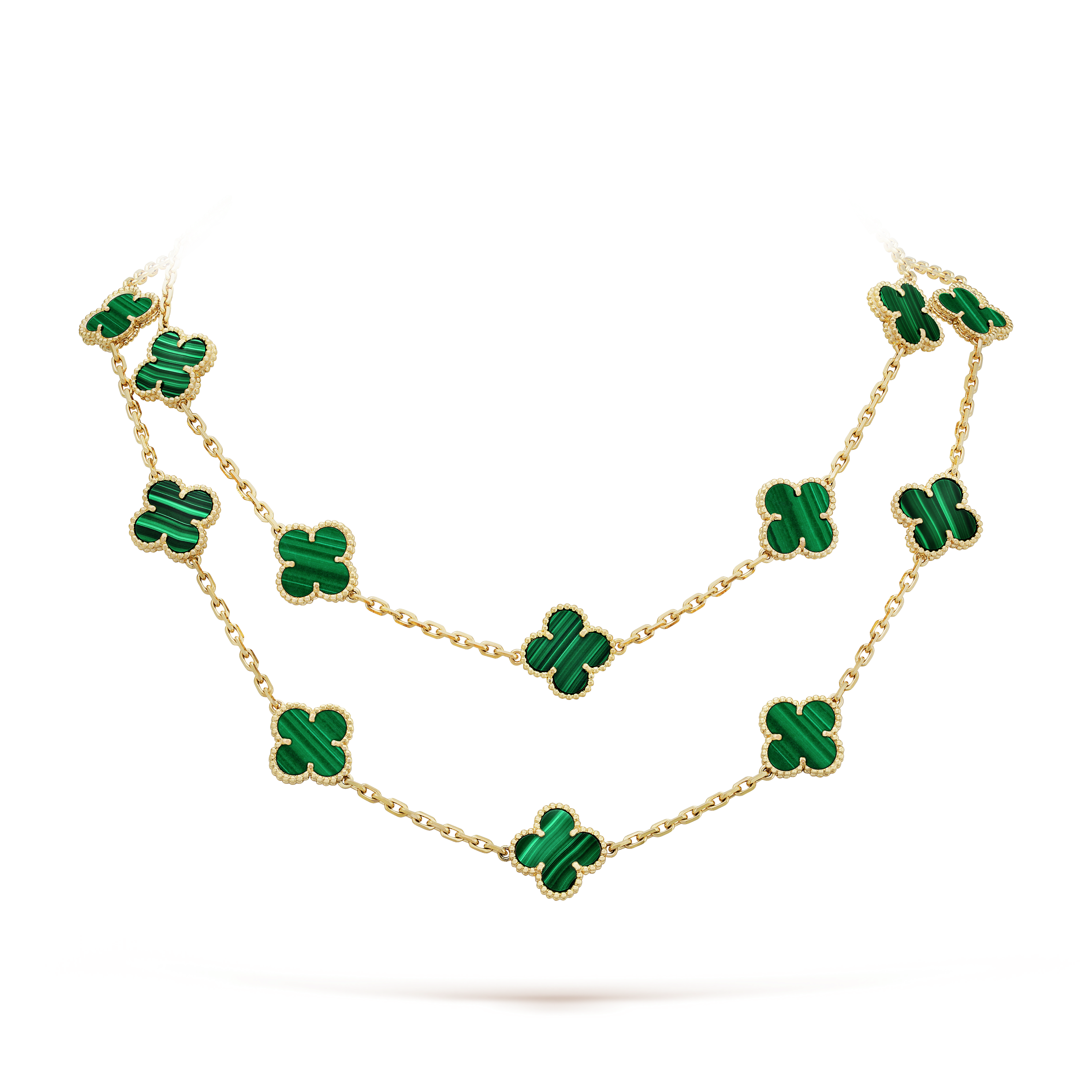18K Van Cleef & Arpels Vintage Alhambra 20 Motifs Long Necklace