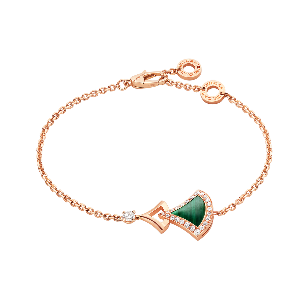 18K BVLGARI Divas' Dream Malachite Bracelet