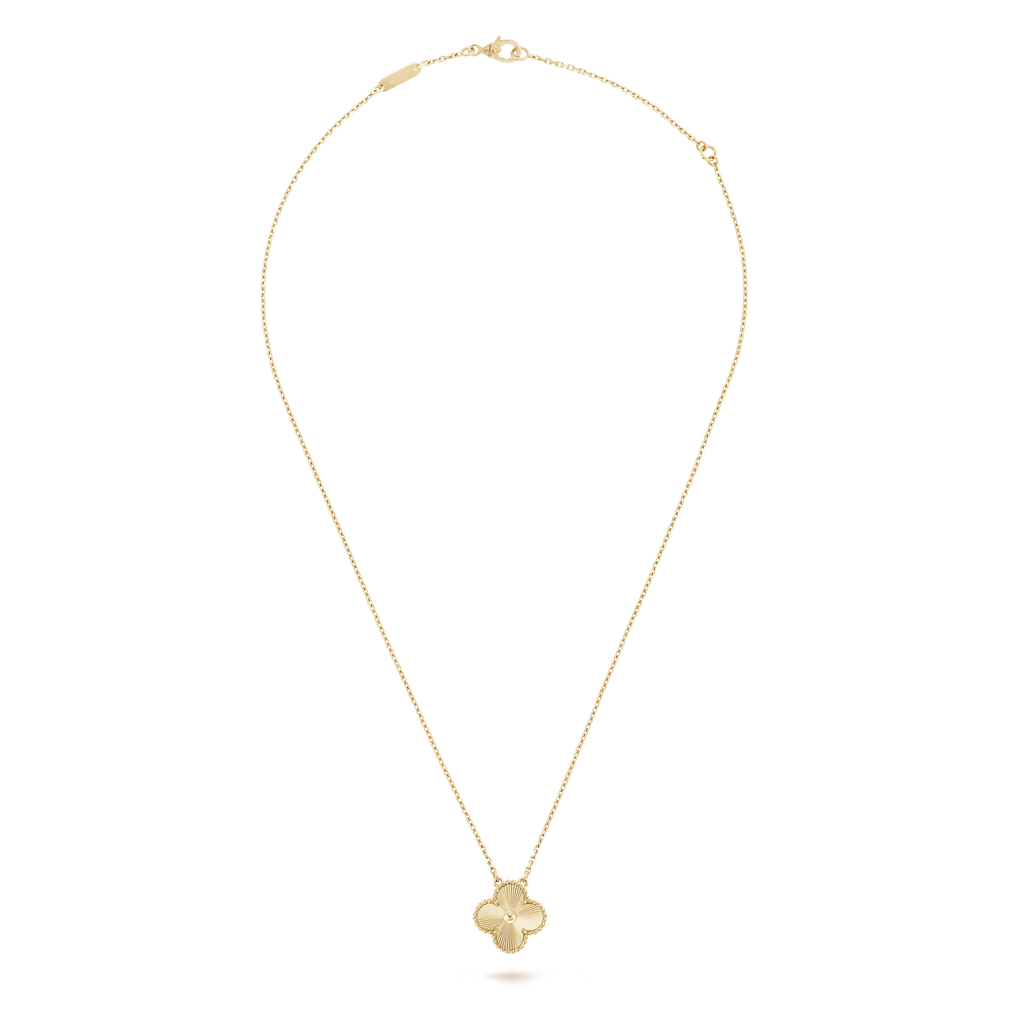 18K Van Cleef & Arpels Vintage Alhambra Pendant Clover Necklace