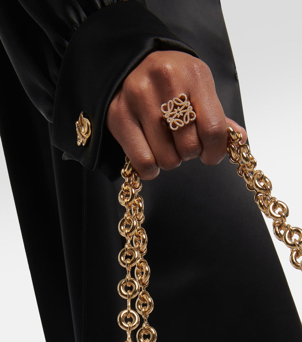 18K Loewe Anagram Crystals Ring