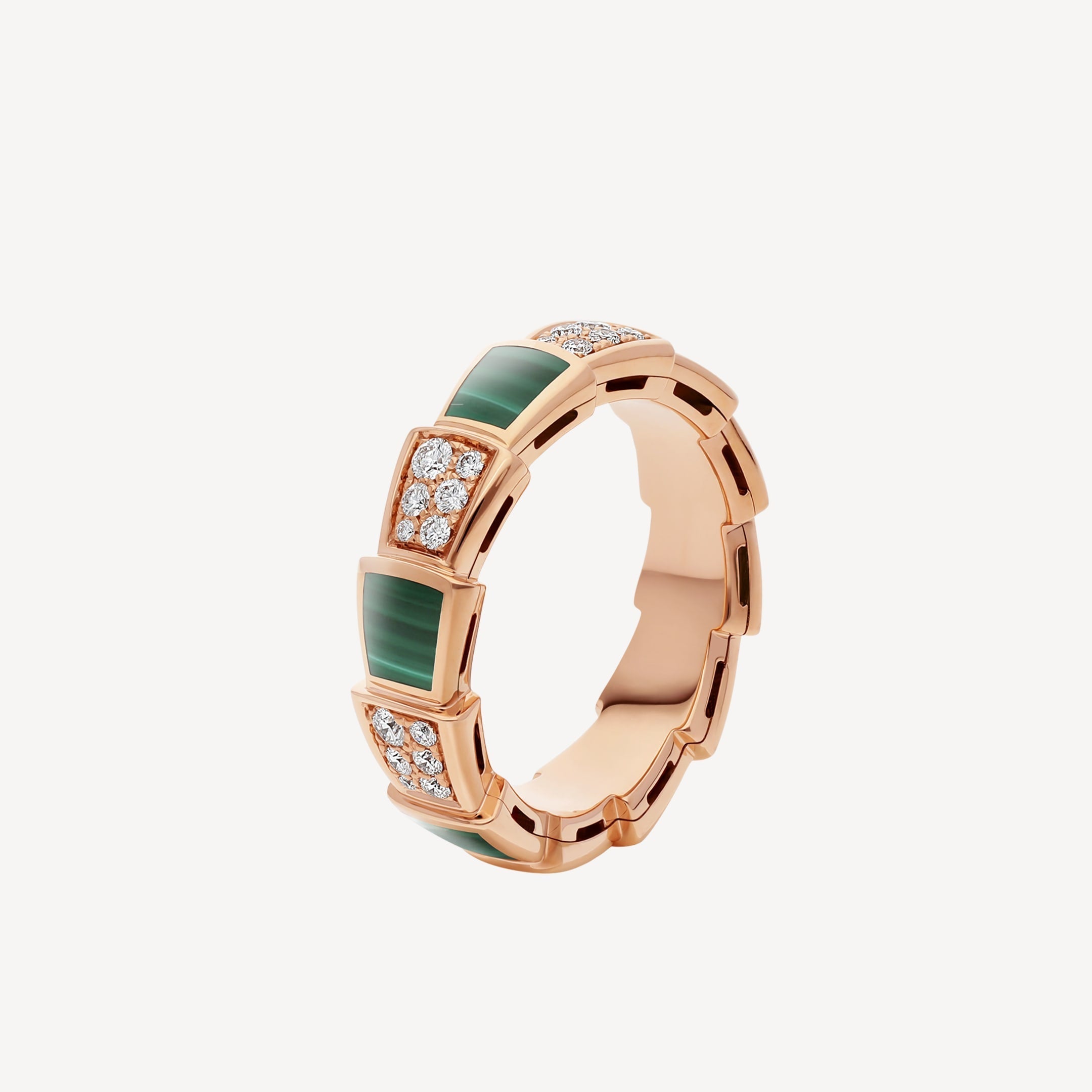 18K BVLGARI BV Serpenti Viper Malachite Ring