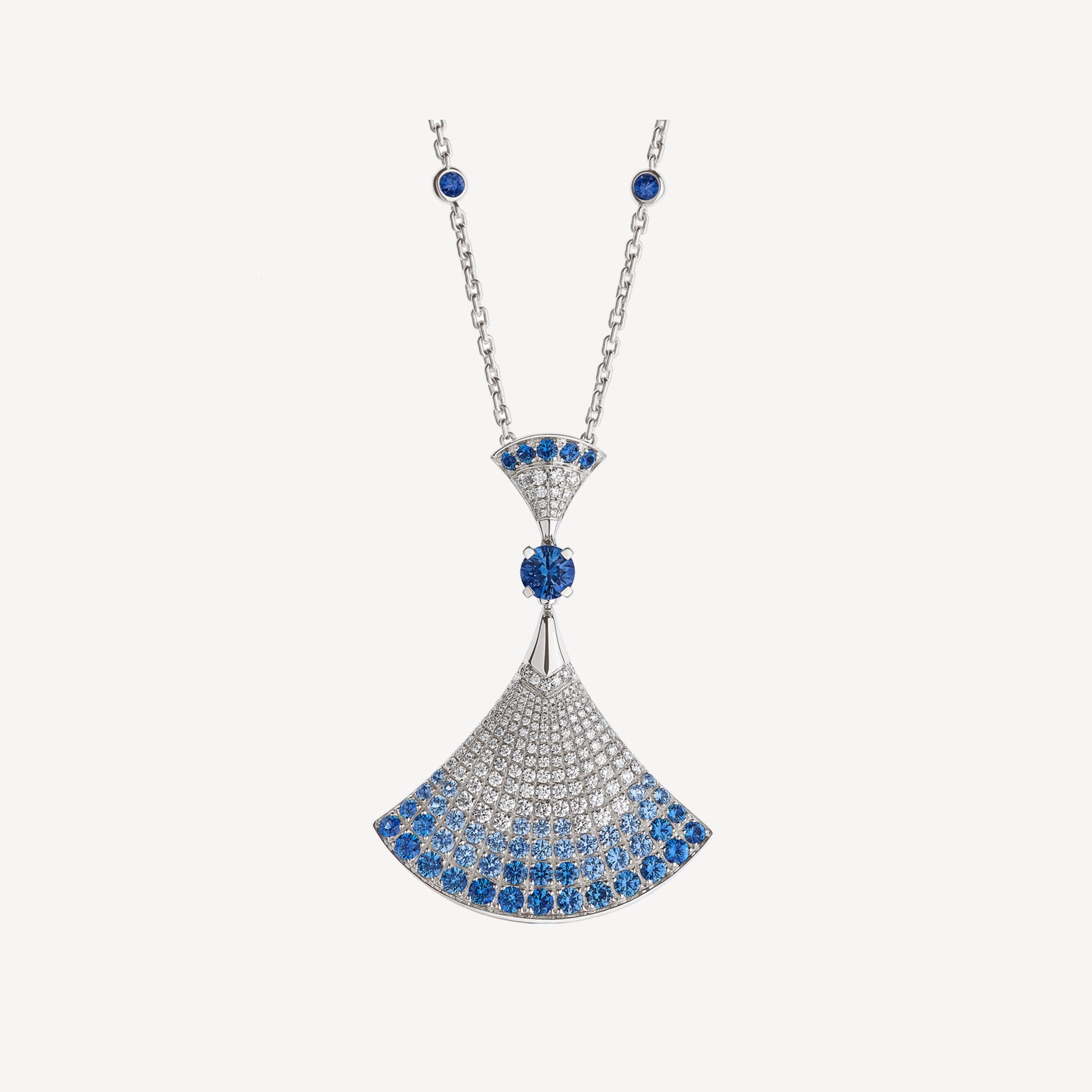 18K BVLGARI BV DIVAS' DREAM Blue Diamonds Necklace