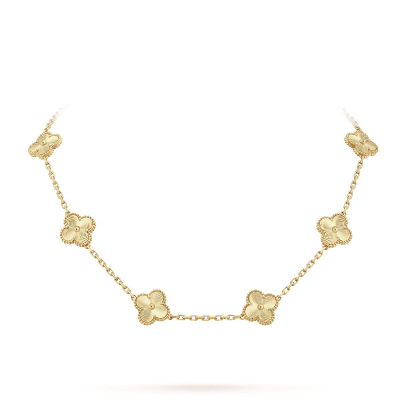 18K Van Cleef & Arpels Vintage Alhambra 10 Motifs Necklace