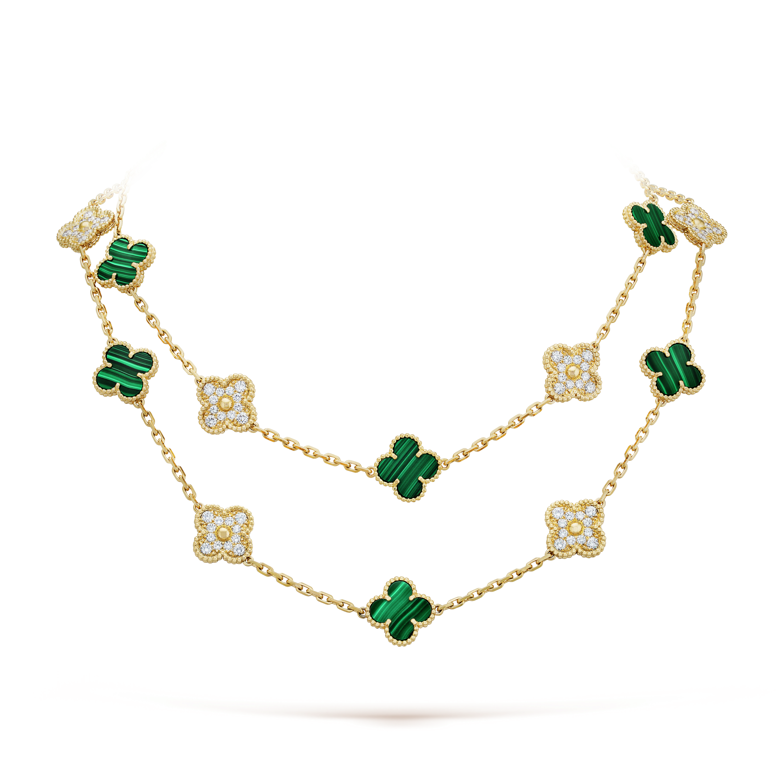 18K Van Cleef & Arpels Vintage Alhambra 20 Motifs Long Clover Necklace