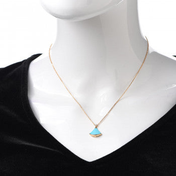18K BVLGARI BV Divas' Dream Turquoise Pendant Necklace