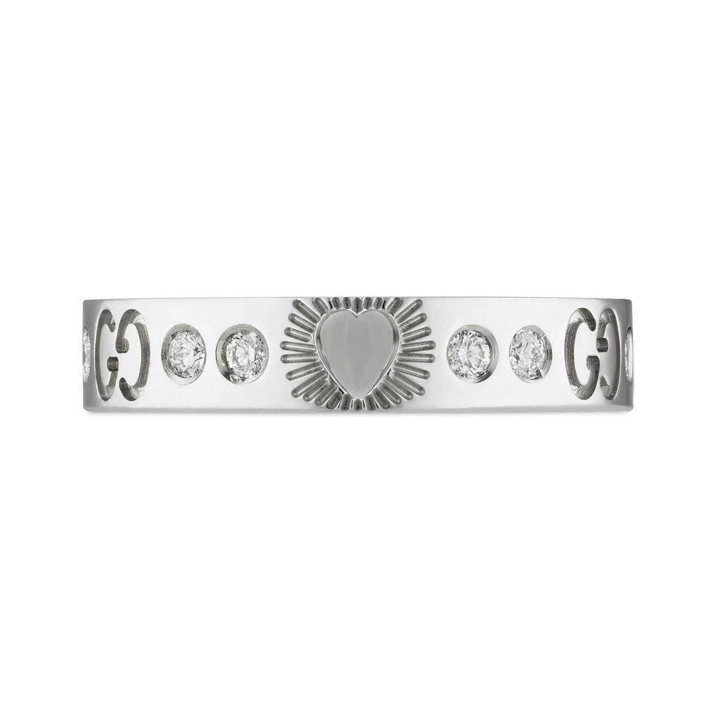 18K Gucci Icon Diamonds White Gold Ring