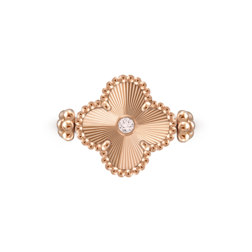 18K Van Cleef & Arpels Vintage Alhambra Reversible Ring
