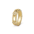 18K Van Cleef & Arpels Yellow Gold Perlee Clovers Ring