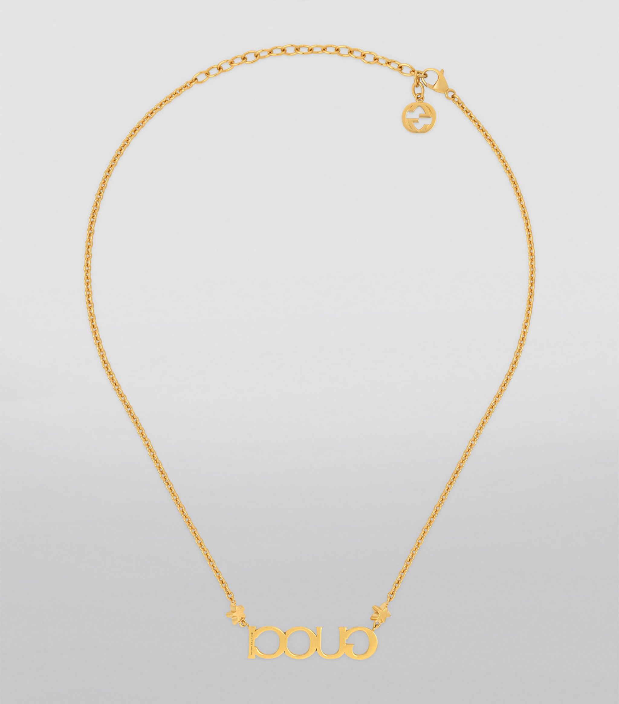 18K Gucci Embellished Script Letter Necklace