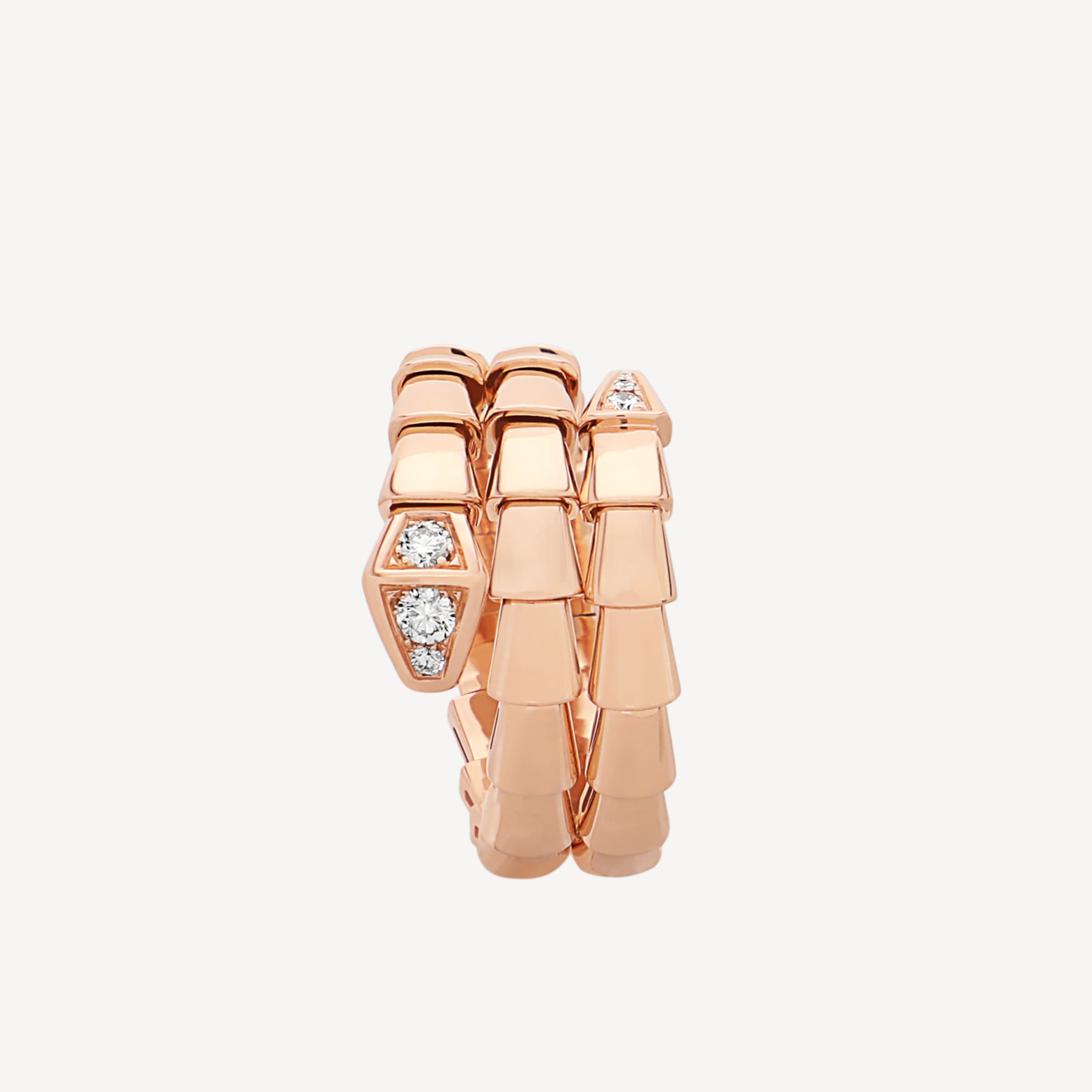 18K BVLGARI BV Serpenti Viper Demi Diamond Ring
