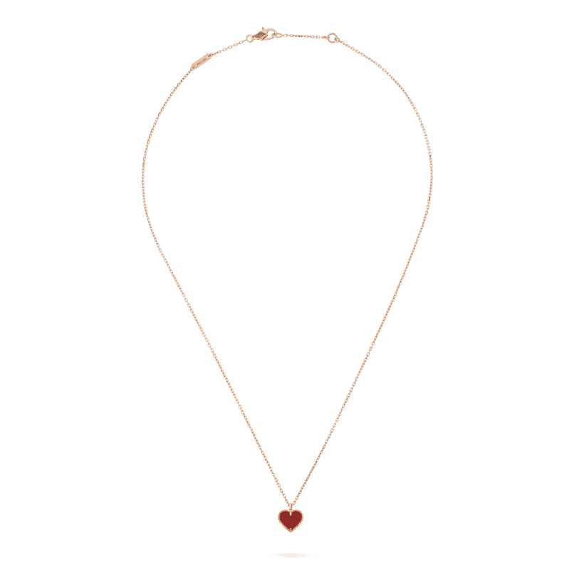 18K Van Cleef & Arpels Sweet Alhambra Heart Pendant Necklace