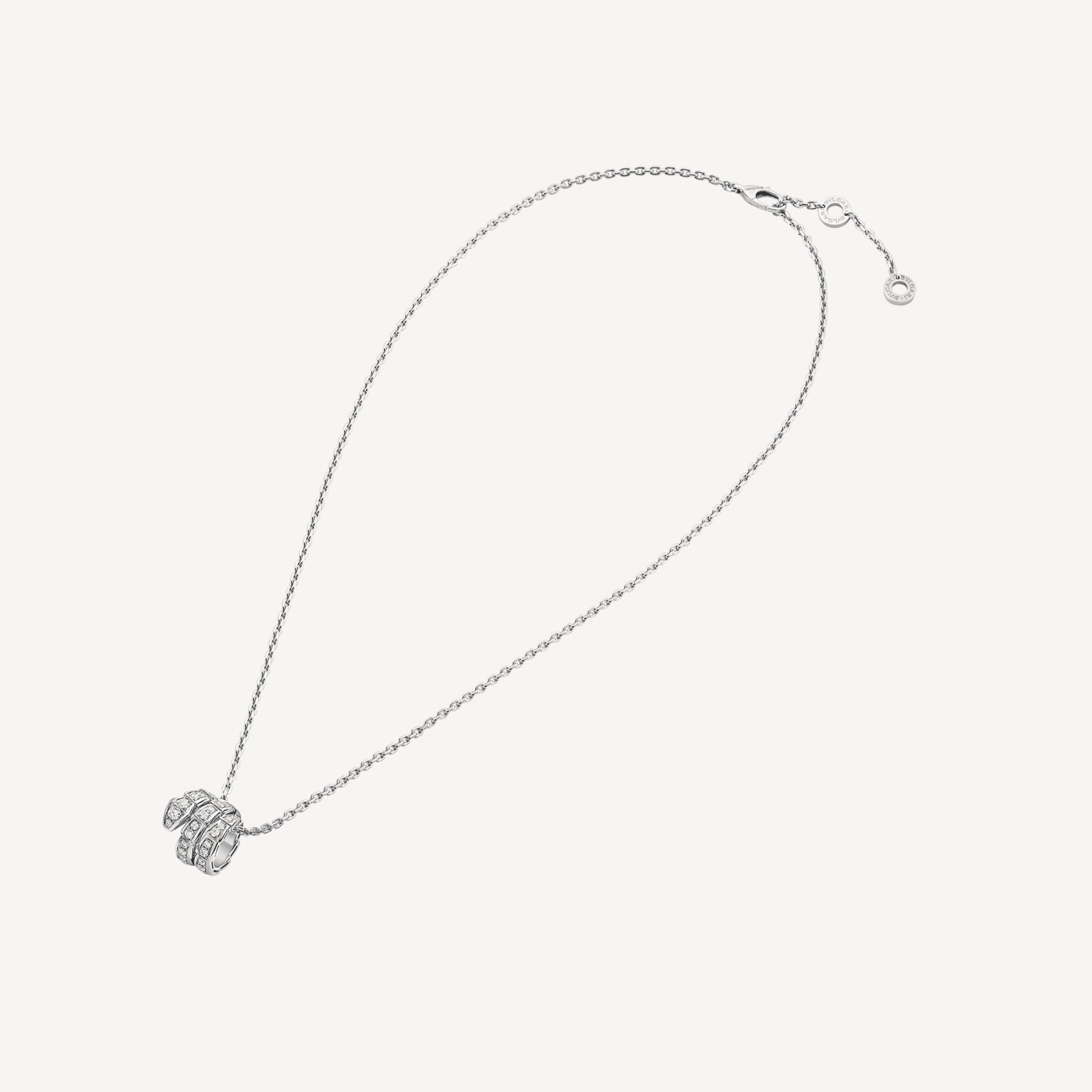 18K BVLGARI BV Serpenti Viper Pave Diamonds Necklace