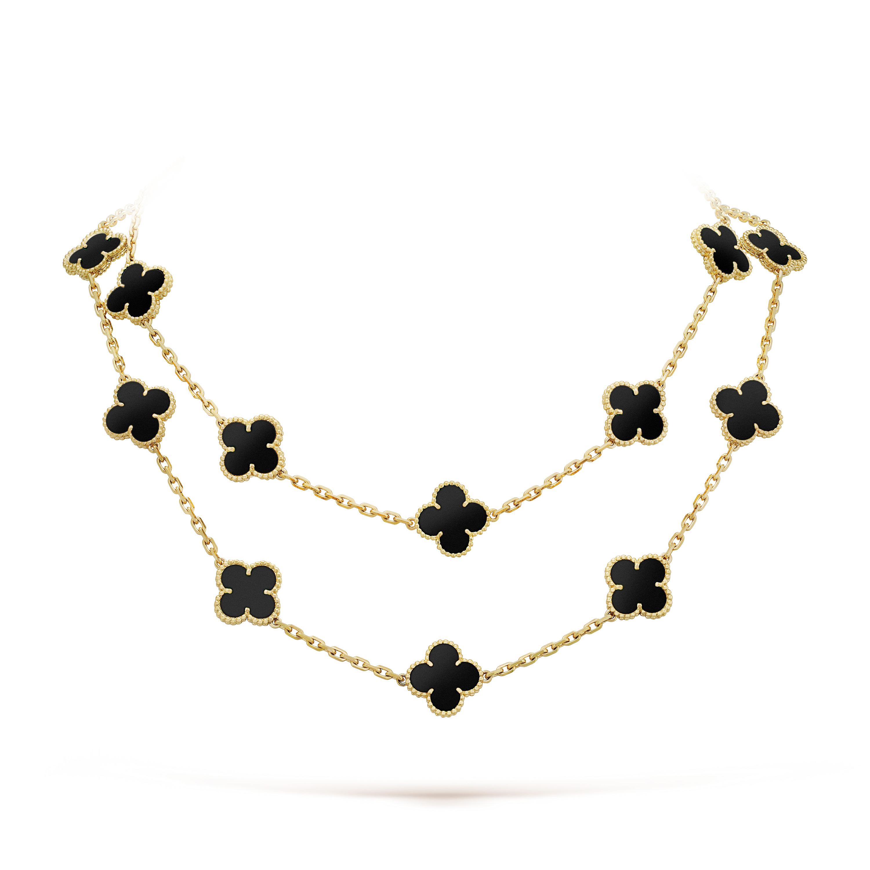18K Van Cleef & Arpels Vintage Alhambra 20 Motifs Long Necklace