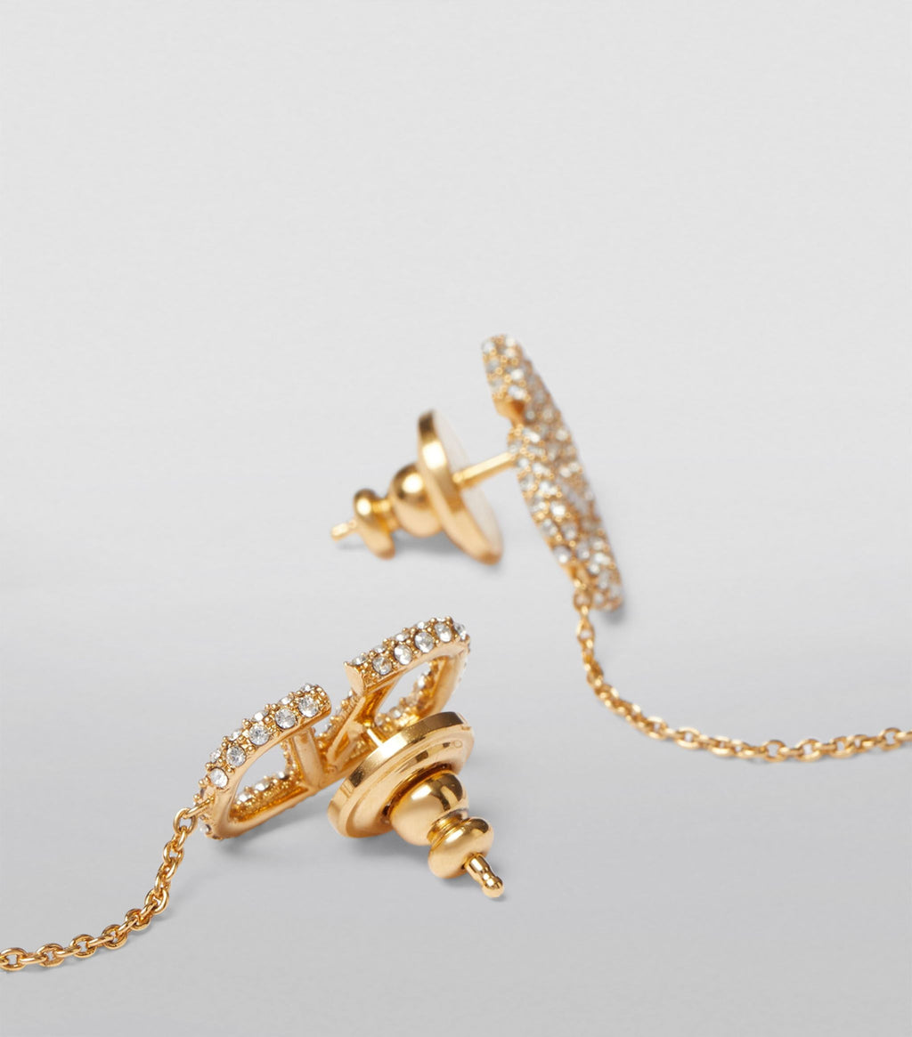 18K Valentino Garavani Crystal Vlogo Signature Earrings