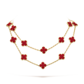 18K Van Cleef & Arpels Vintage Alhambra 20 Motifs Long Necklace