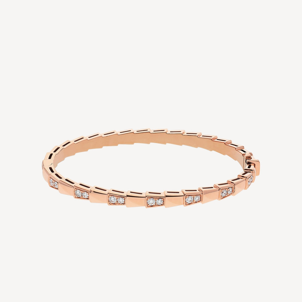 18K BVLGARI BV Serpenti Viper Demi Pave Diamond Bracelet
