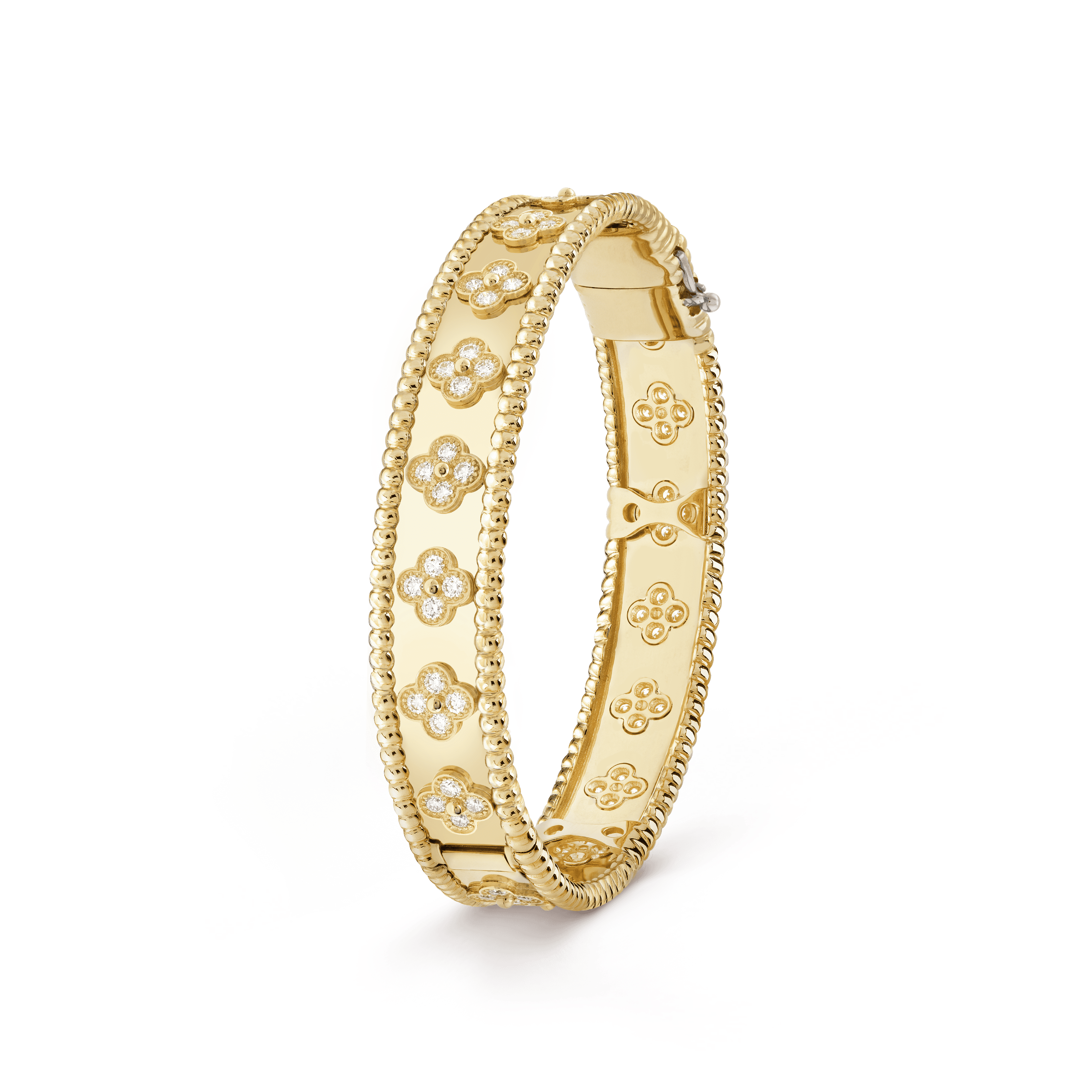 18K Van Cleef & Arpels Yellow Gold Perlee Clovers Bracelet