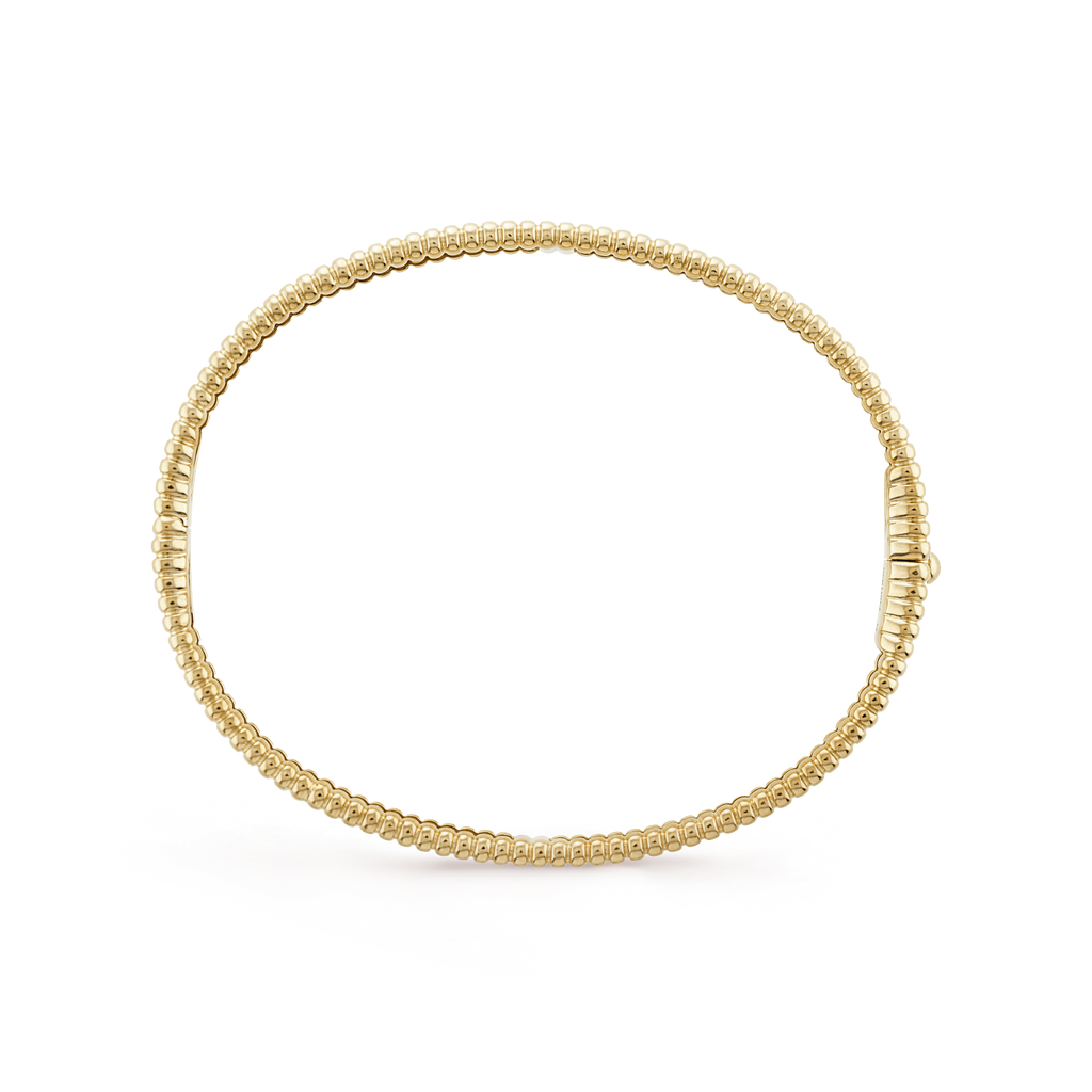 18K Van Cleef & Arpels Yellow Gold Perlee Signature Bracelet